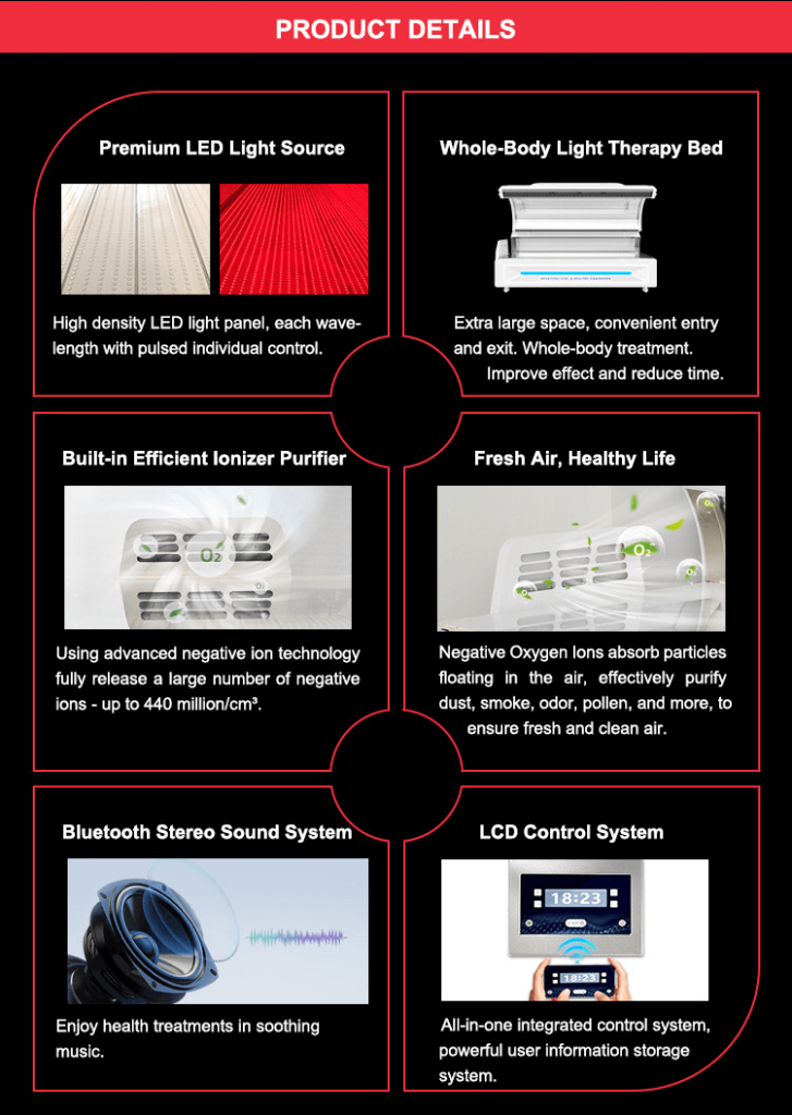 OxyEdge Pro Series red light bed product details